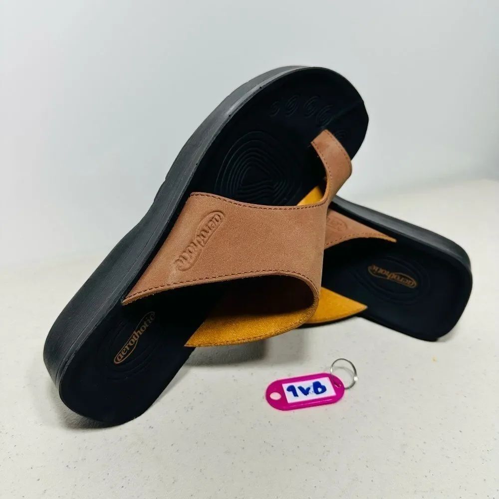 Comfy Arch Support flip flops for women Split Toe Stylish 37-6 Odal Brown new